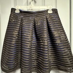 Xhilaration Black and Blue Textured A-Line Skirt